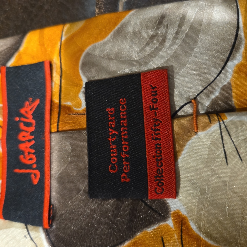 J. Garcia 100% Silk Courtyard Performance Collection 54 Orange Men's Tie - Picture 6 of 6
